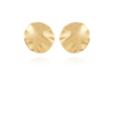 Goldtone Organic Round Button Earrings - Vince Camuto