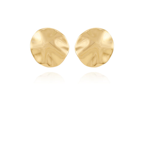 Goldtone Organic Round Button Earrings - Vince Camuto