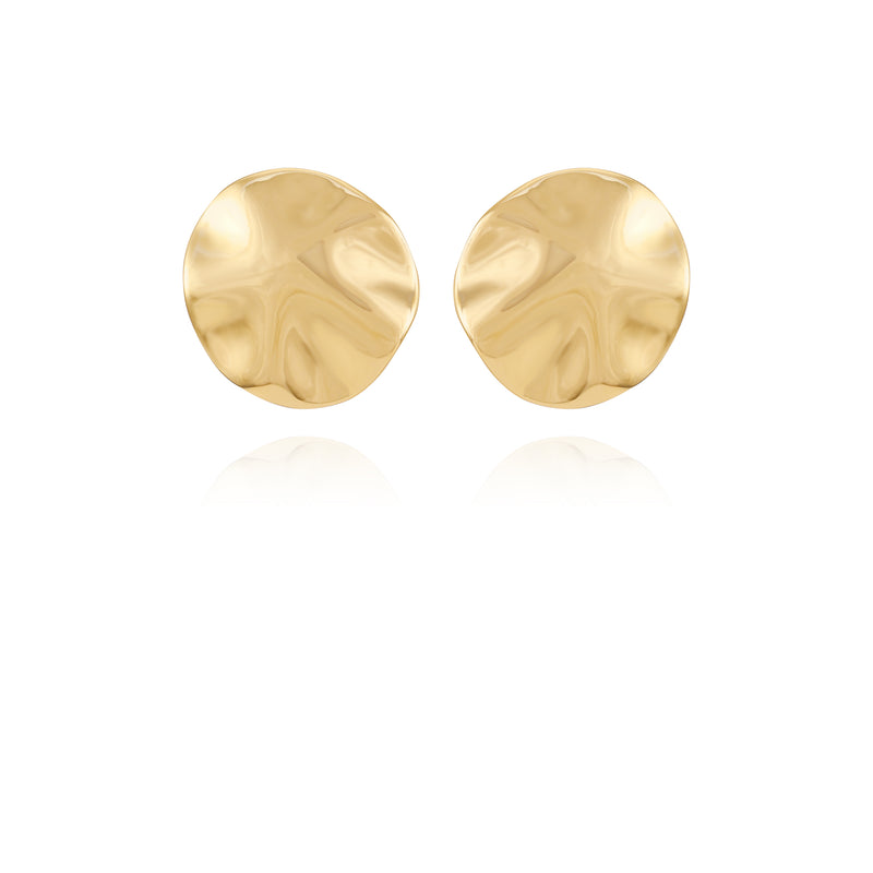 Goldtone Organic Round Button Earrings - Vince Camuto