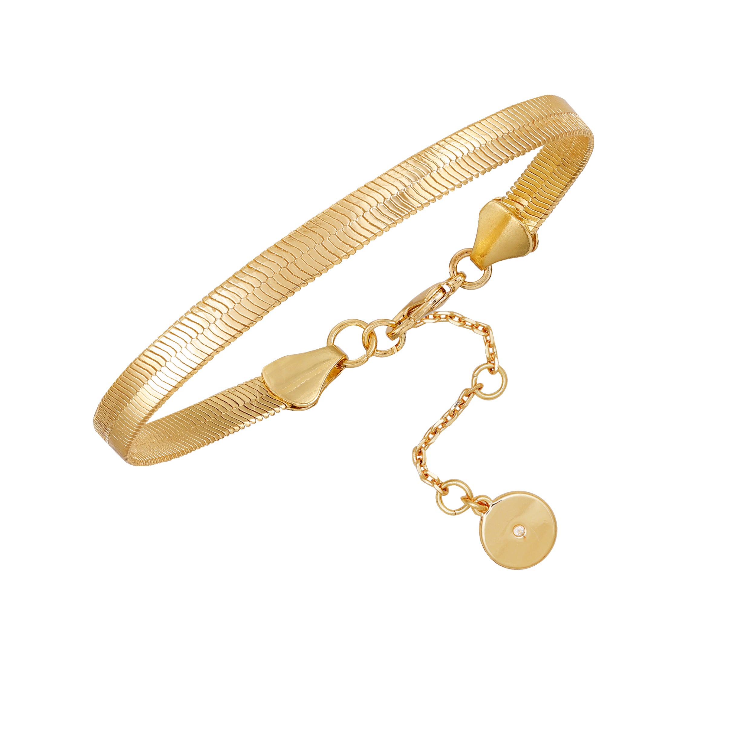 Goldtone Herringbone Chain Bracelet - Vince Camuto