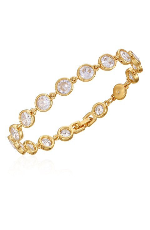 Gold Tone Cubic Zirconia Bezel Bracelet - Gold Tone - Vince Camuto