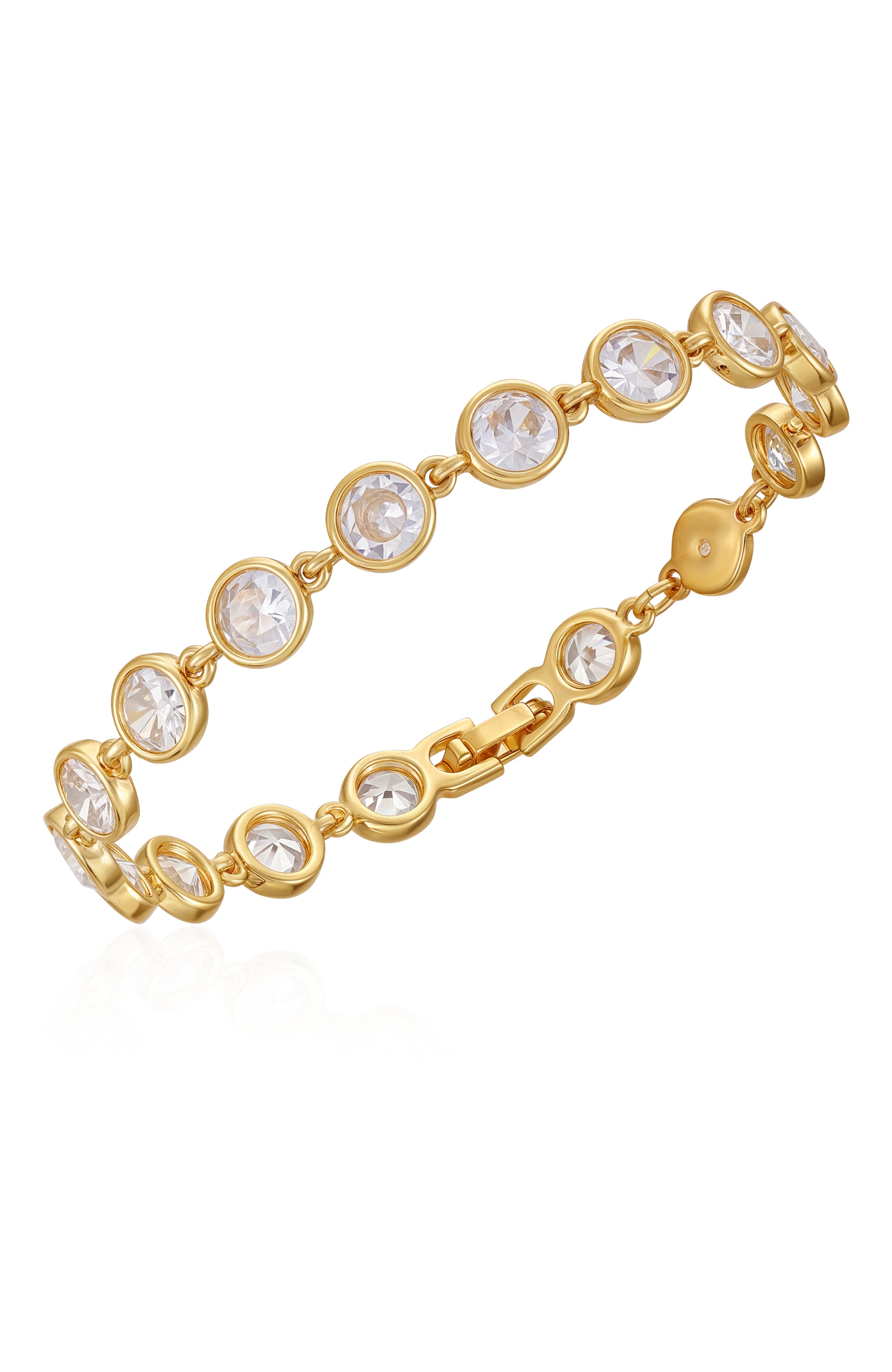 Gold Tone Cubic Zirconia Bezel Bracelet - Vince Camuto