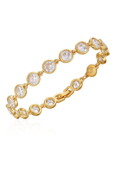 Gold Tone Cubic Zirconia Bezel Bracelet - Gold Tone - Vince Camuto