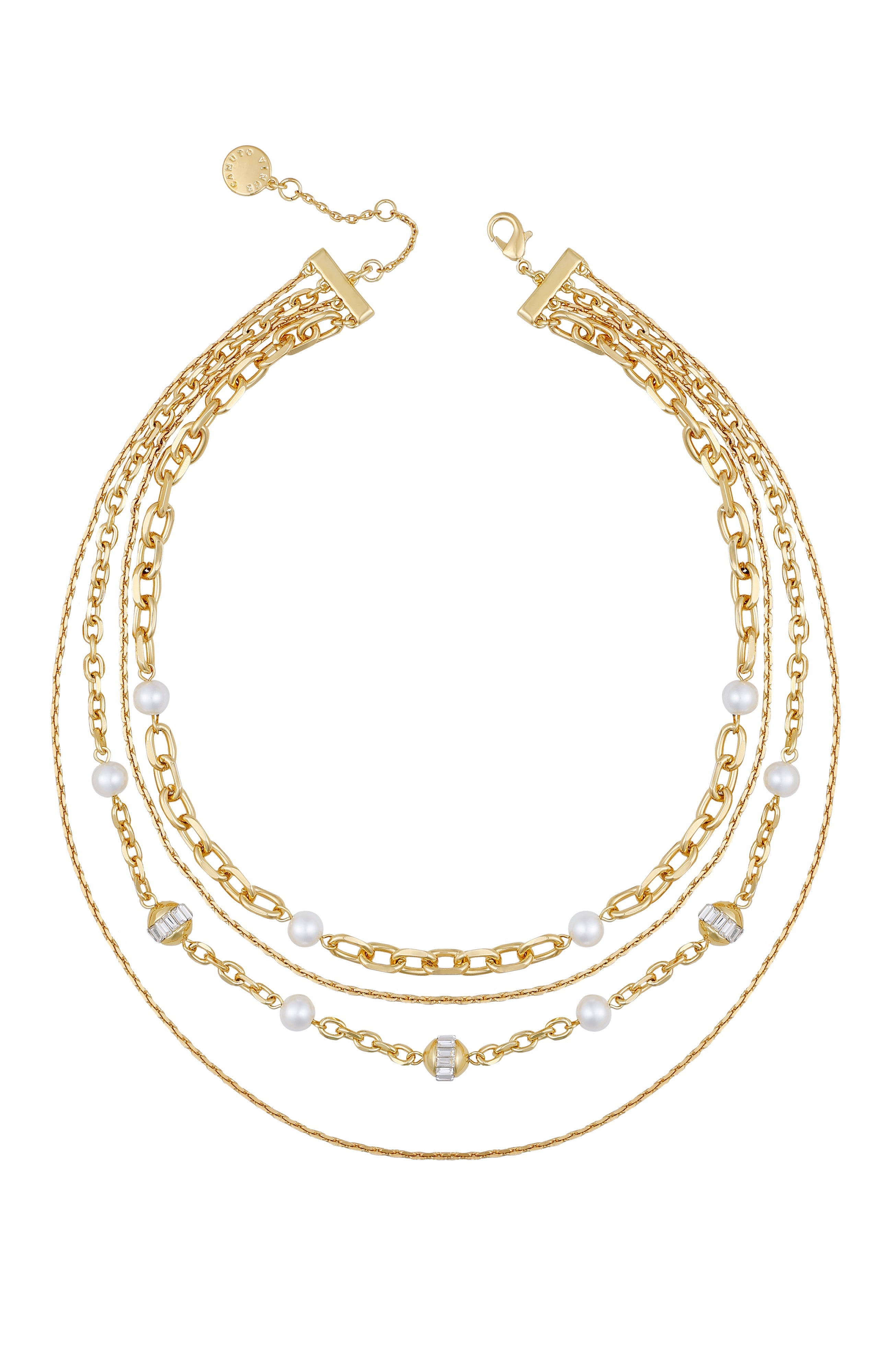Layered Goldtone Chain Pearl Necklace - Gold Tone - Vince Camuto