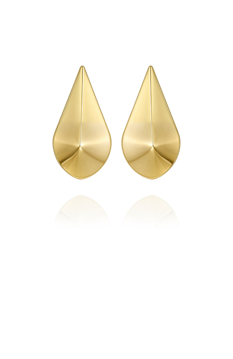 Chic Sculptural Dome Drop Earrings - Gold Tone - Vince Camuto