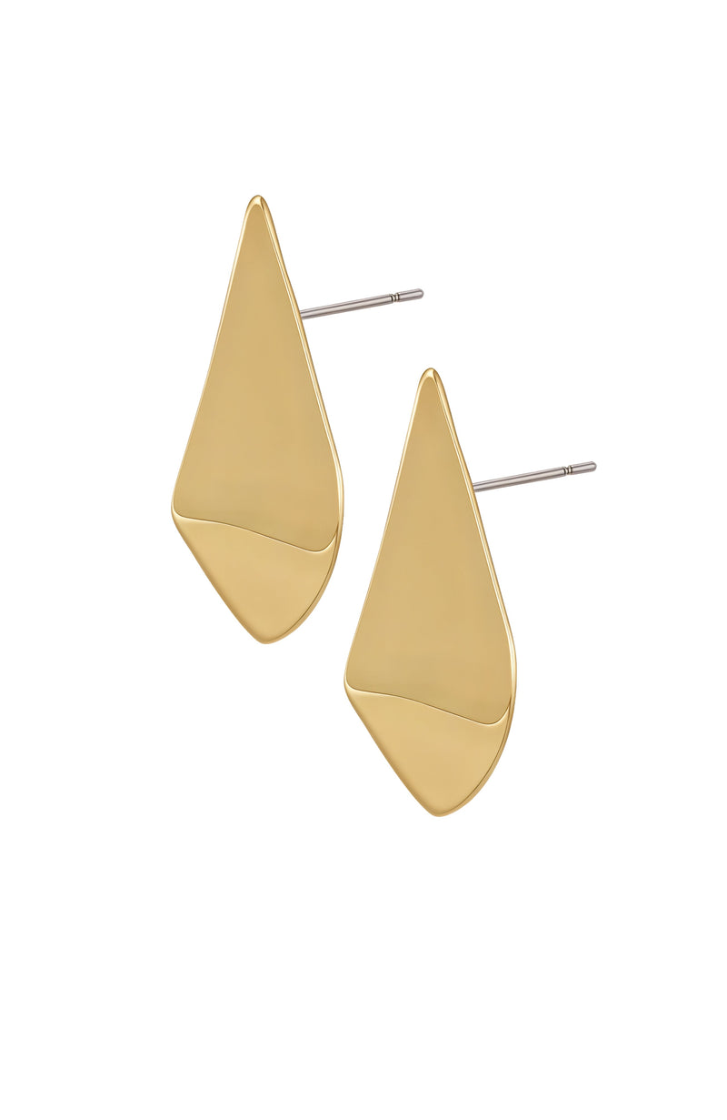 Chic Sculptural Dome Drop Earrings - Gold Tone - Vince Camuto