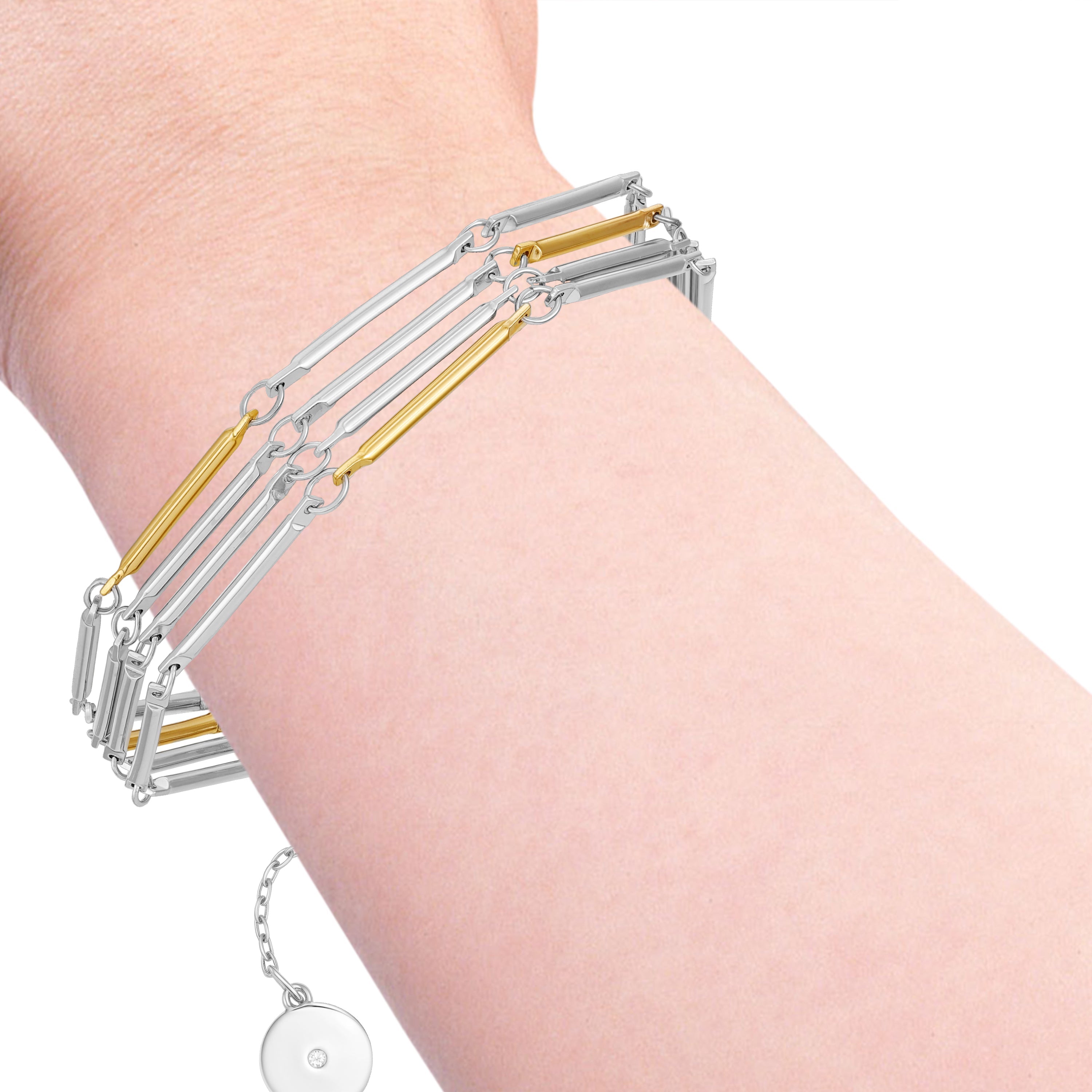 Multi Row Two Tone Bracelet - Two Tone - Vince Camuto