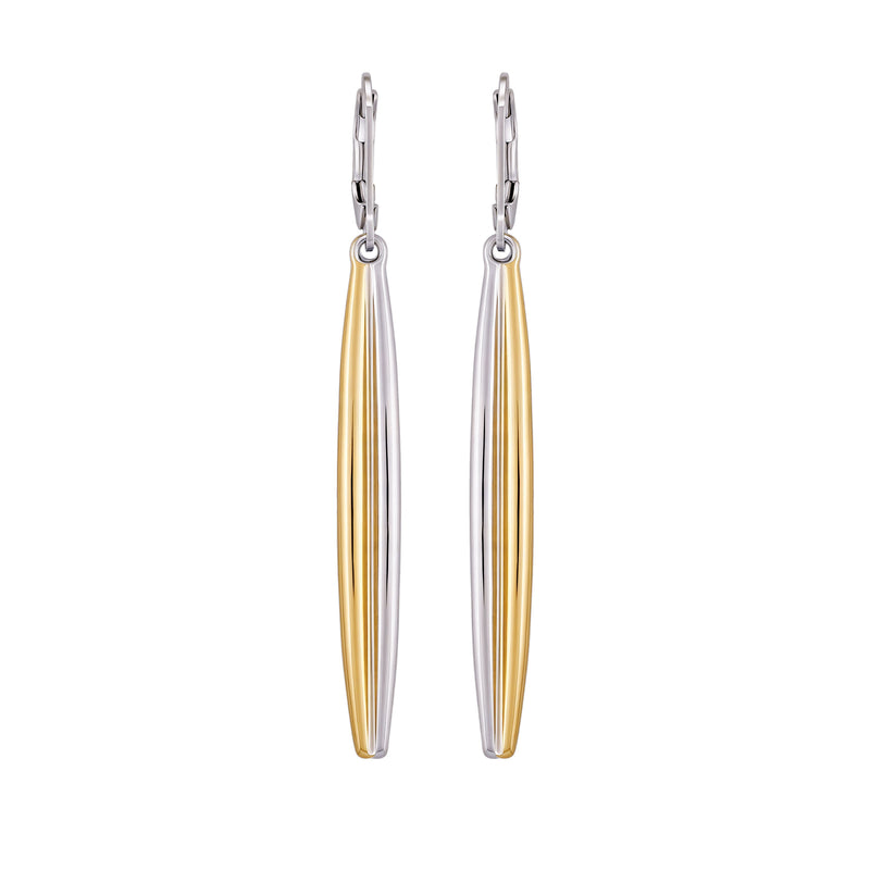 Two Tone Elongated Hoop Earrings - Two Tone - Vince Camuto