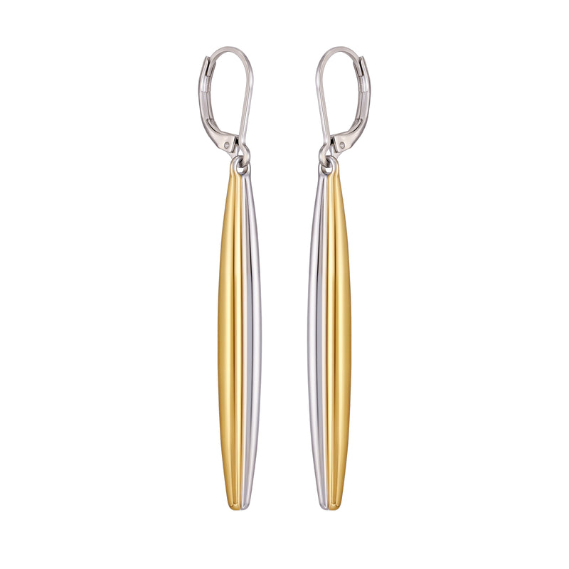 Two Tone Elongated Hoop Earrings - Two Tone - Vince Camuto