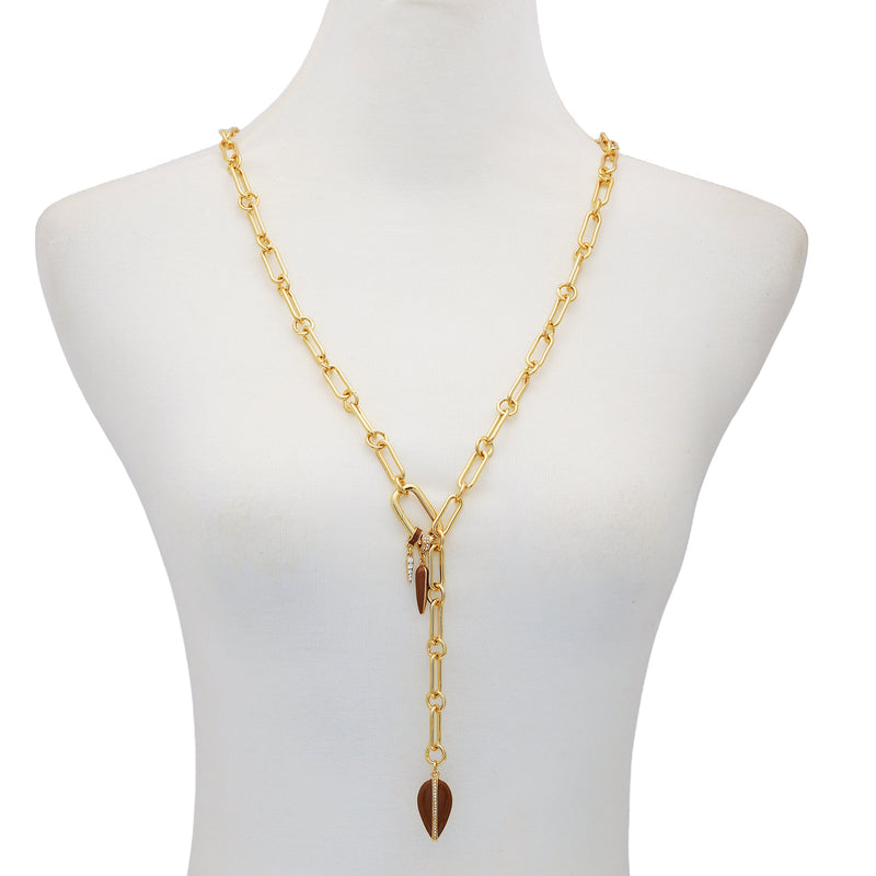 Goldtone Link Lariat Necklace - Gold Tone - Vince Camuto