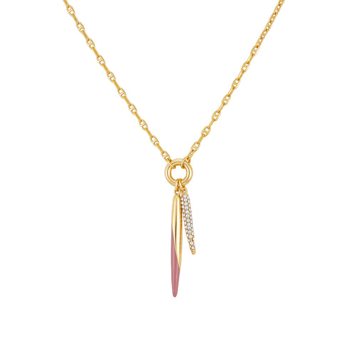 Double Pendant Necklace - Pink/Stone - Vince Camuto