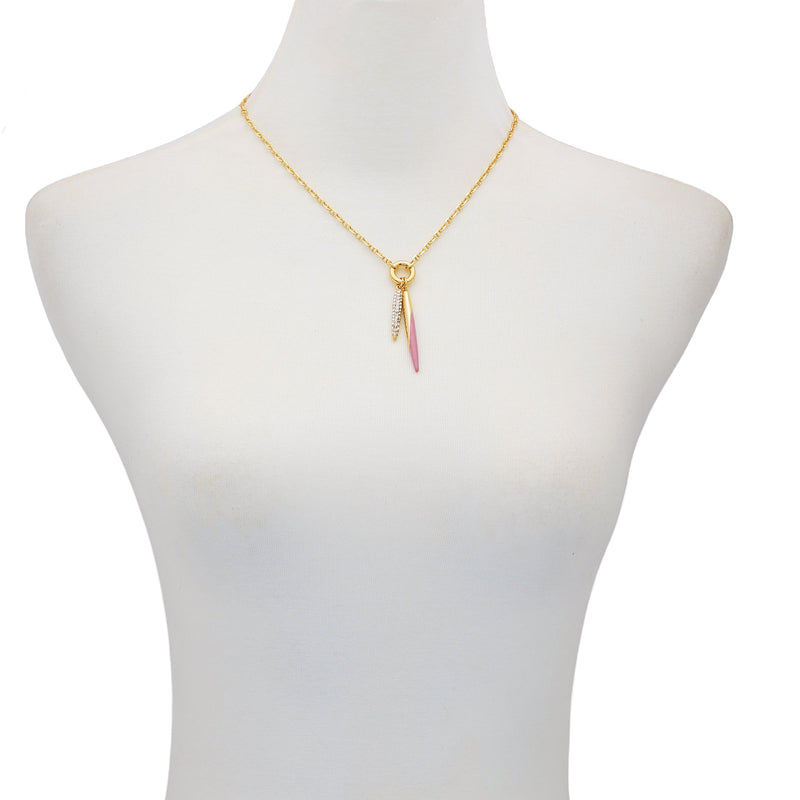 Double Pendant Necklace - Pink/Stone - Vince Camuto