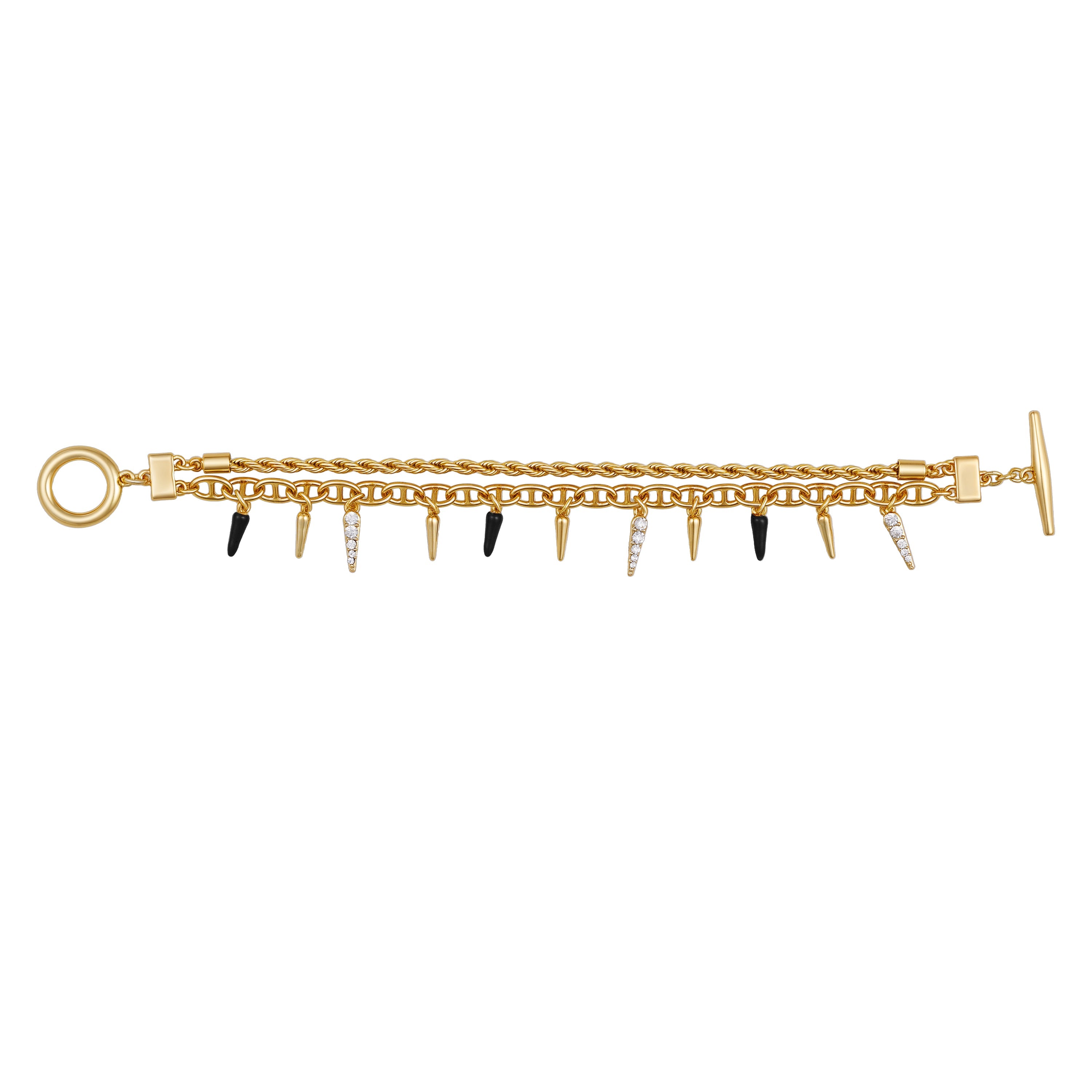 Crystal And Goldtone Multi Strand Bracelet - Gold Tone - Vince Camuto