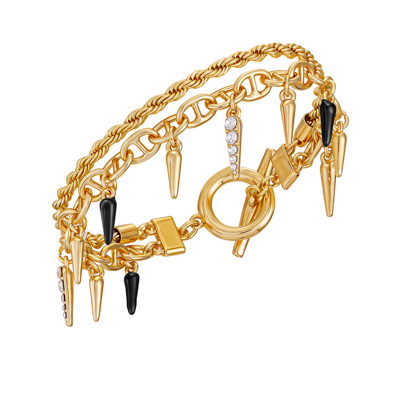 Crystal And Goldtone Multi Strand Bracelet - Gold Tone - Vince Camuto