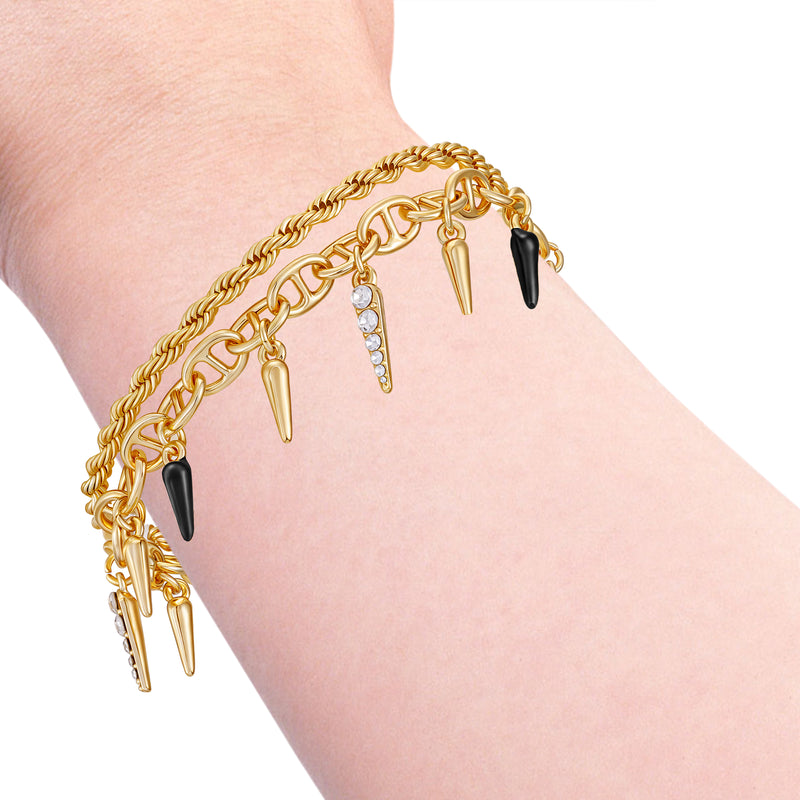 Crystal And Goldtone Multi Strand Bracelet - Gold Tone - Vince Camuto