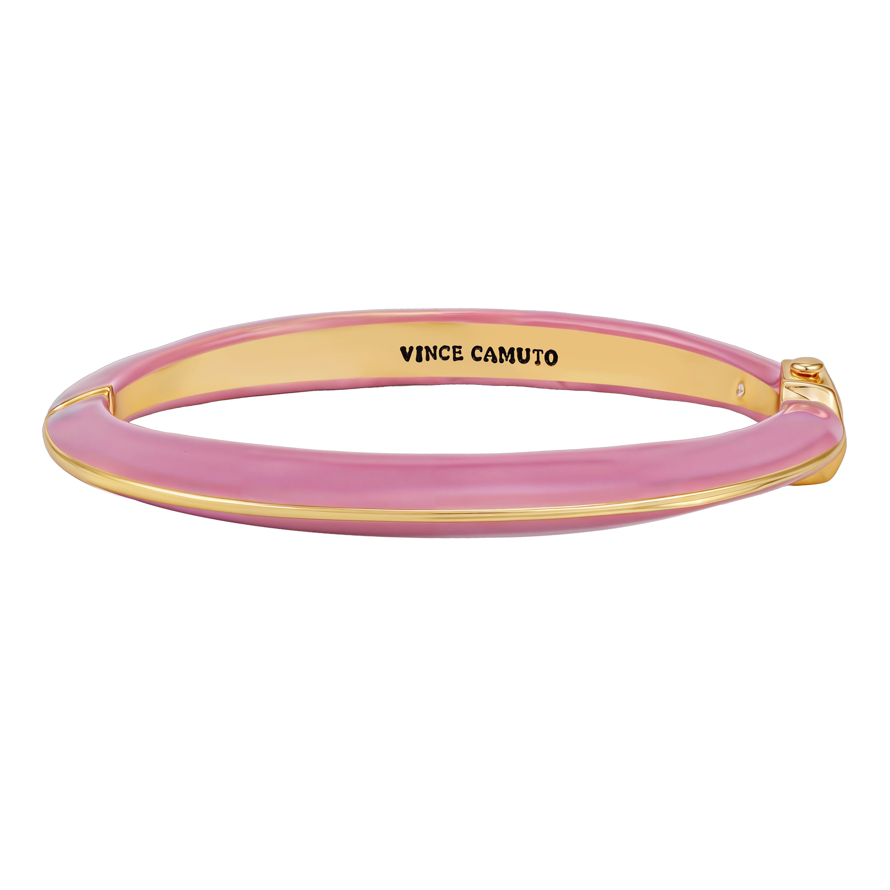 Gold-Tone Pink and White Inlay Cuff Bracelet Jewellery - Emalie bracelet - rose gold & pink - Size M | DW main image 4
