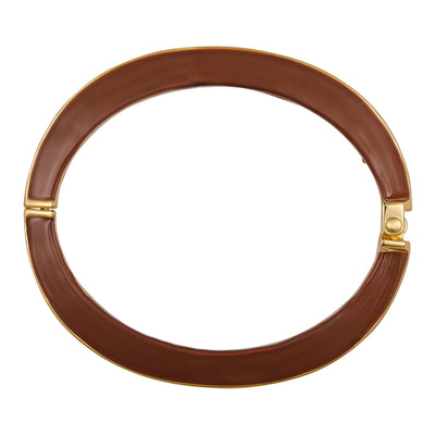 Brown Hinged Cuff Bracelet - Gold Tone - Vince Camuto