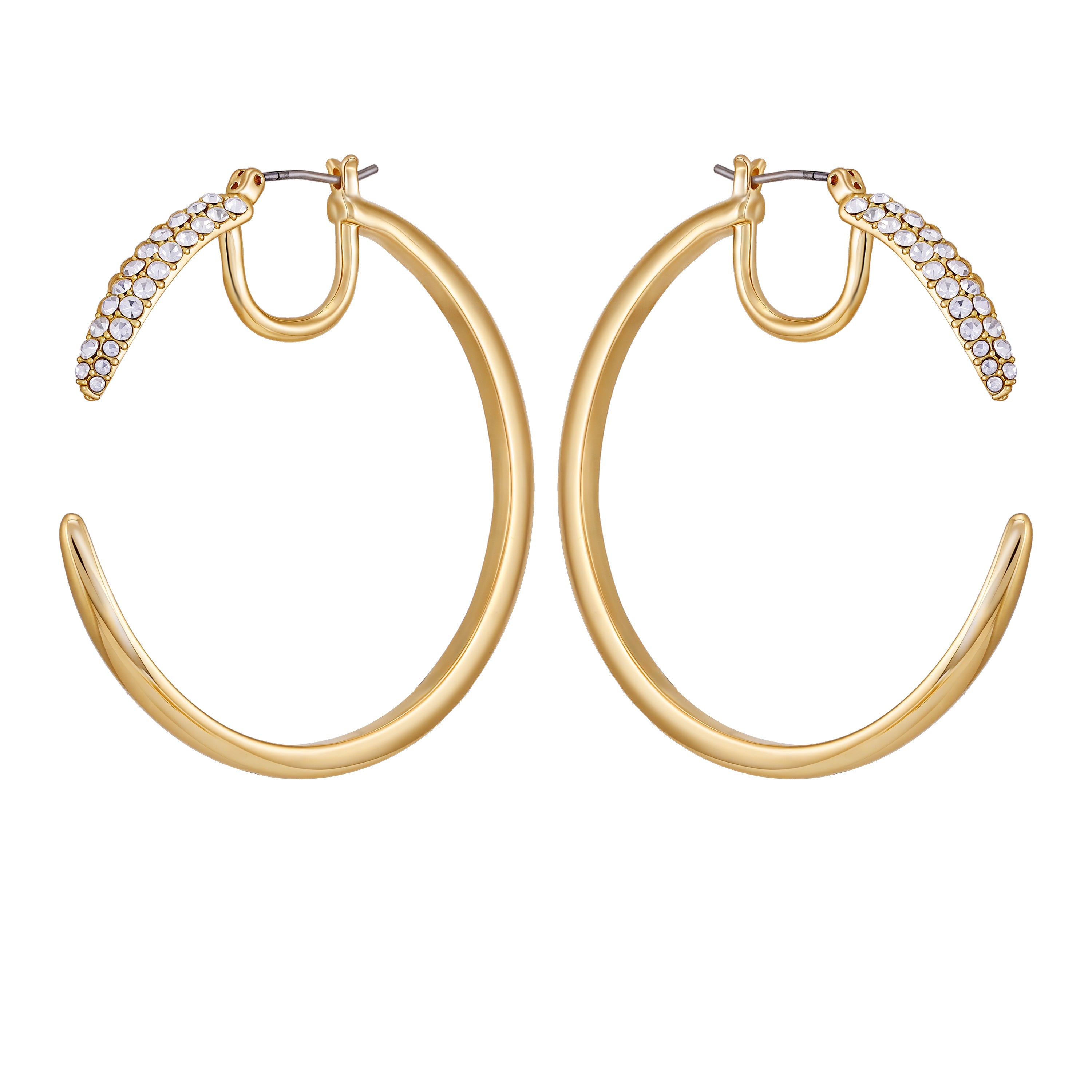 Crystal Pavé Large Hoop Earrings - Gold Tone - Vince Camuto