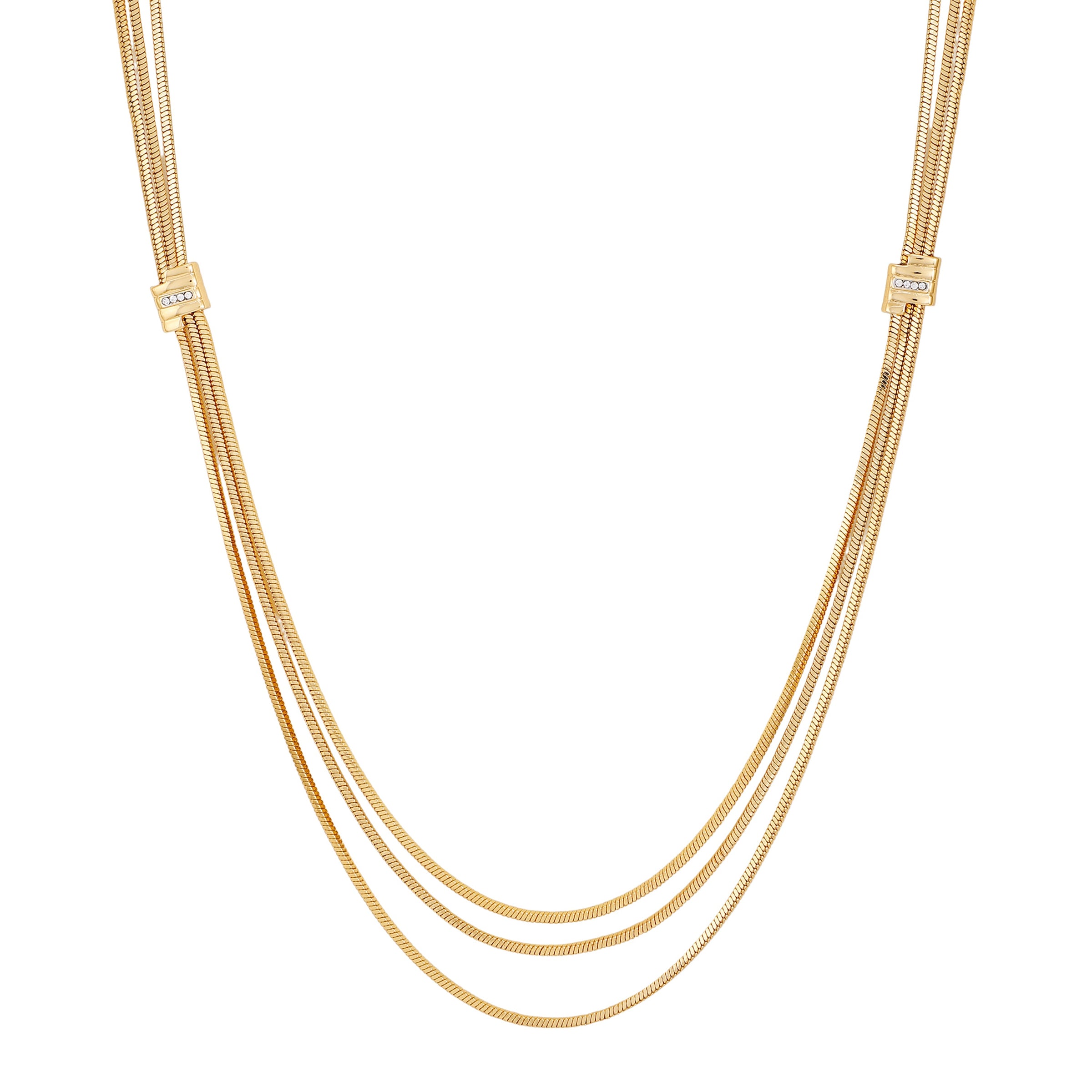 Multi Strand Goldtone Necklace - Two Tone - Vince Camuto