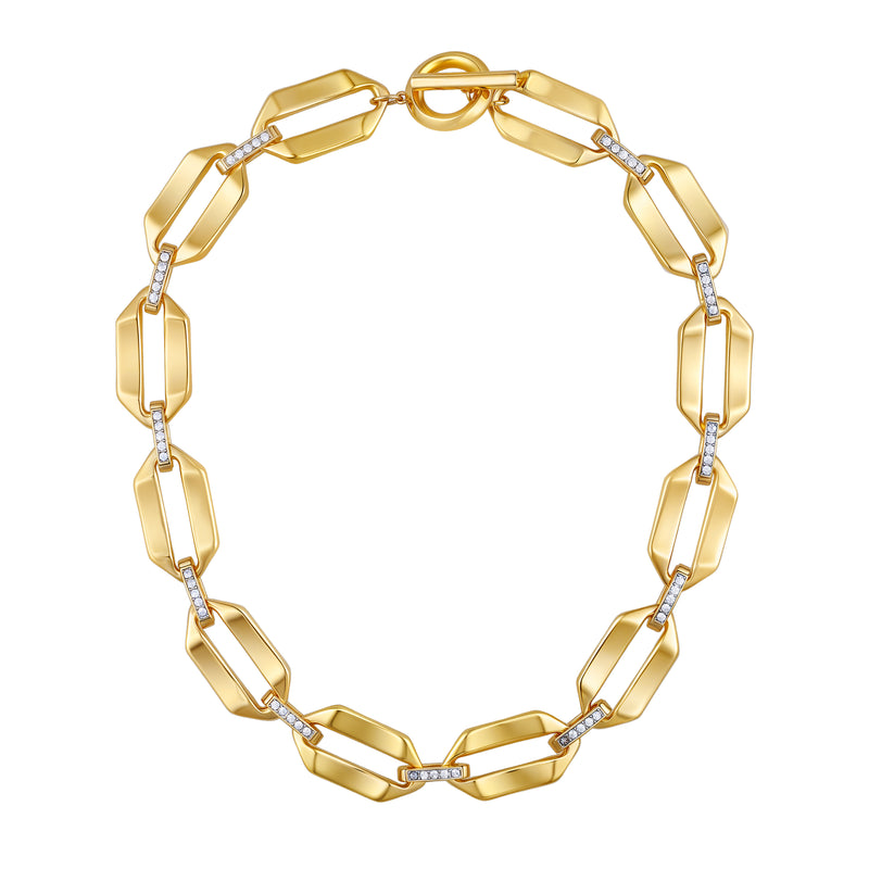 Statement Goldtone Link Necklace - Two Tone - Vince Camuto