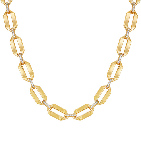 Statement Goldtone Link Necklace - Two Tone - Vince Camuto