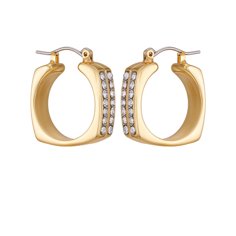 Small Square Hoop Earrings - Two Tone - Vince Camuto