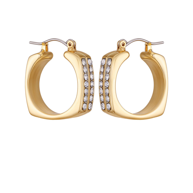 Small Square Hoop Earrings - Two Tone - Vince Camuto
