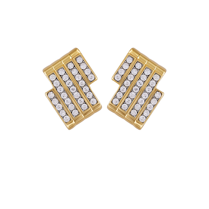Crystal Bar Stud Earrings - Two Tone - Vince Camuto