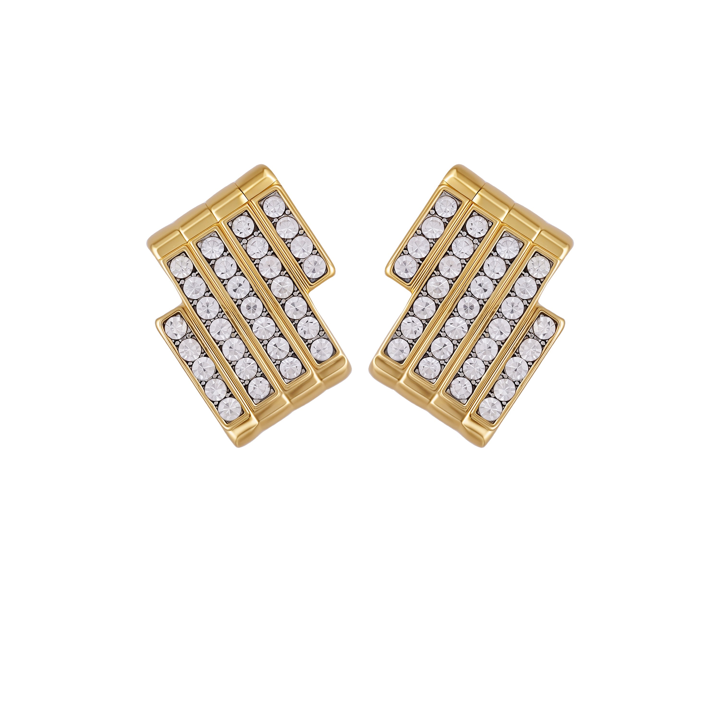 Crystal Bar Stud Earrings - Two Tone - Vince Camuto
