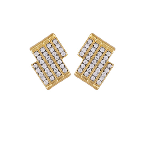Crystal Bar Stud Earrings - Two Tone - Vince Camuto