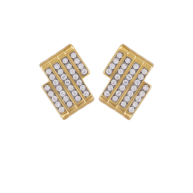 Crystal Bar Stud Earrings - Two Tone - Vince Camuto