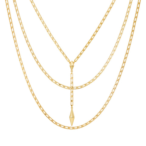 3 Piece Goldtone Chain Necklaces - Gold Tone - Vince Camuto