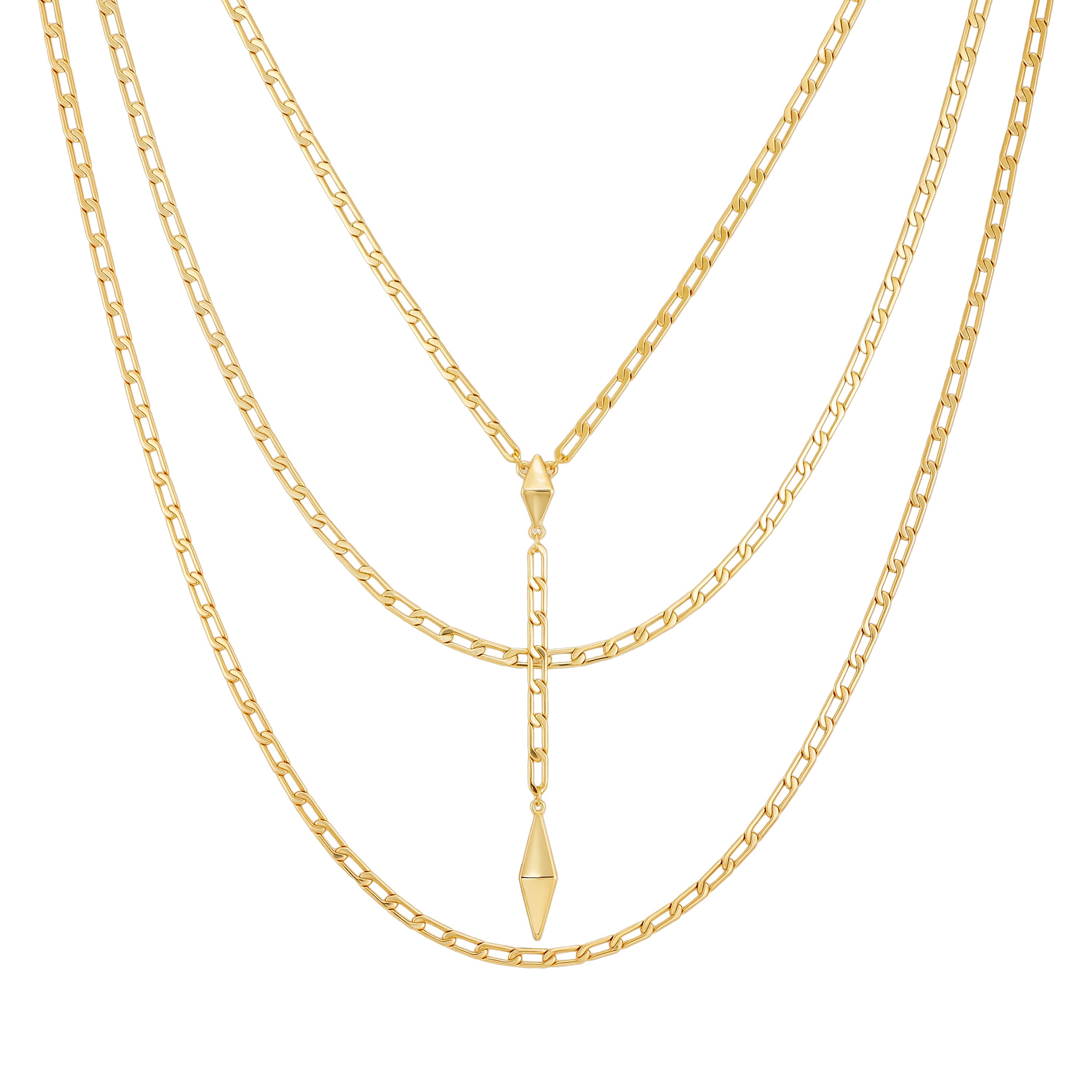 3 Piece Goldtone Chain Necklaces - Gold Tone - Vince Camuto