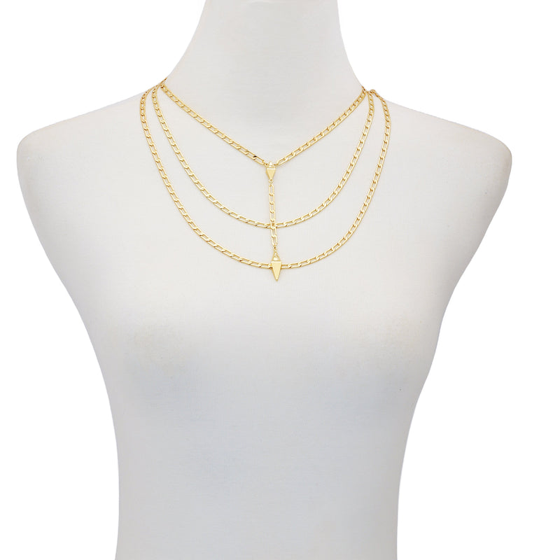 3 Piece Goldtone Chain Necklaces - Gold Tone - Vince Camuto