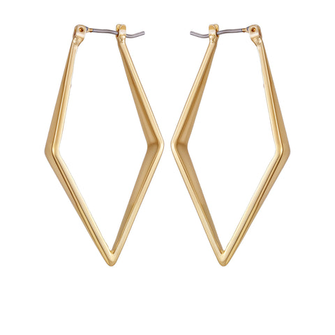 Goldtone Diamond Shaped Hoop Earrings - Gold Tone - Vince Camuto
