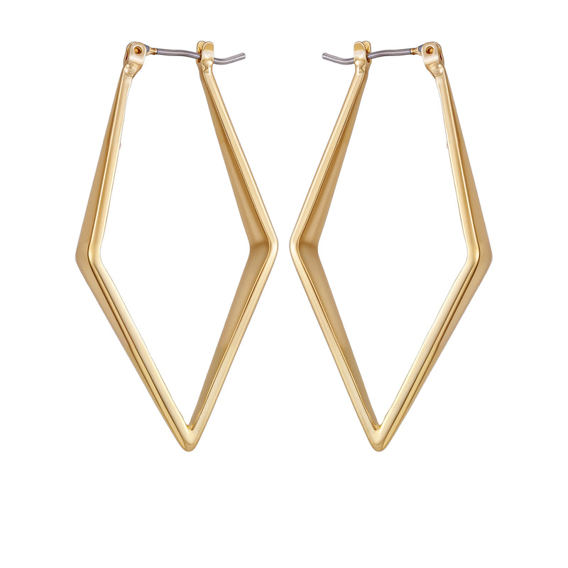 Goldtone Diamond Shaped Hoop Earrings - Gold Tone - Vince Camuto
