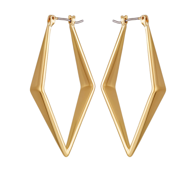 Goldtone Diamond Shaped Hoop Earrings - Gold Tone - Vince Camuto