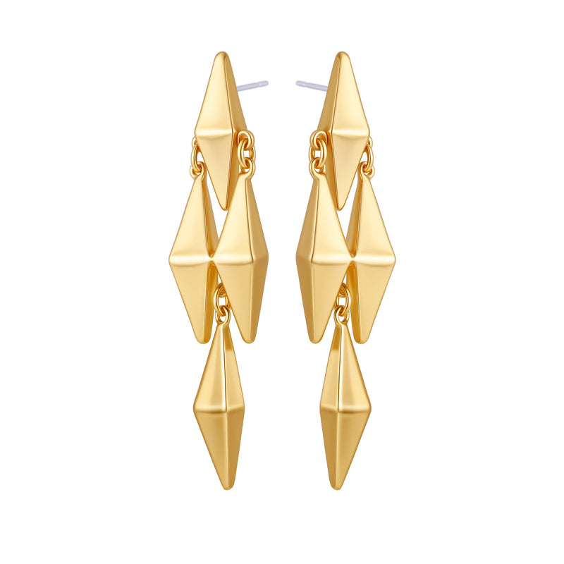 Multi Drop Geometric Earrings - Gold Tone - Vince Camuto