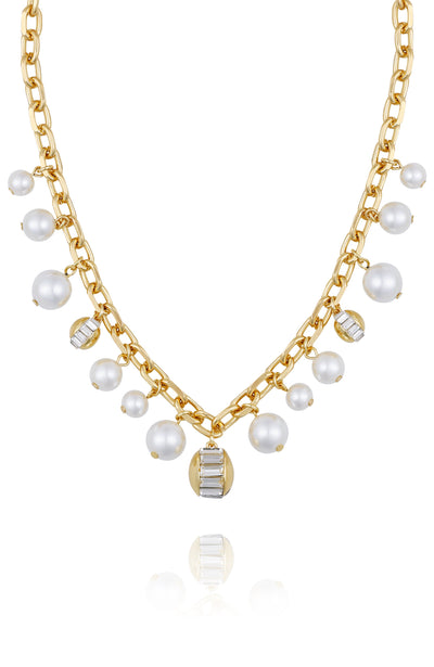Pearl Chain Link Toggle Necklace - Gold Tone - Vince Camuto