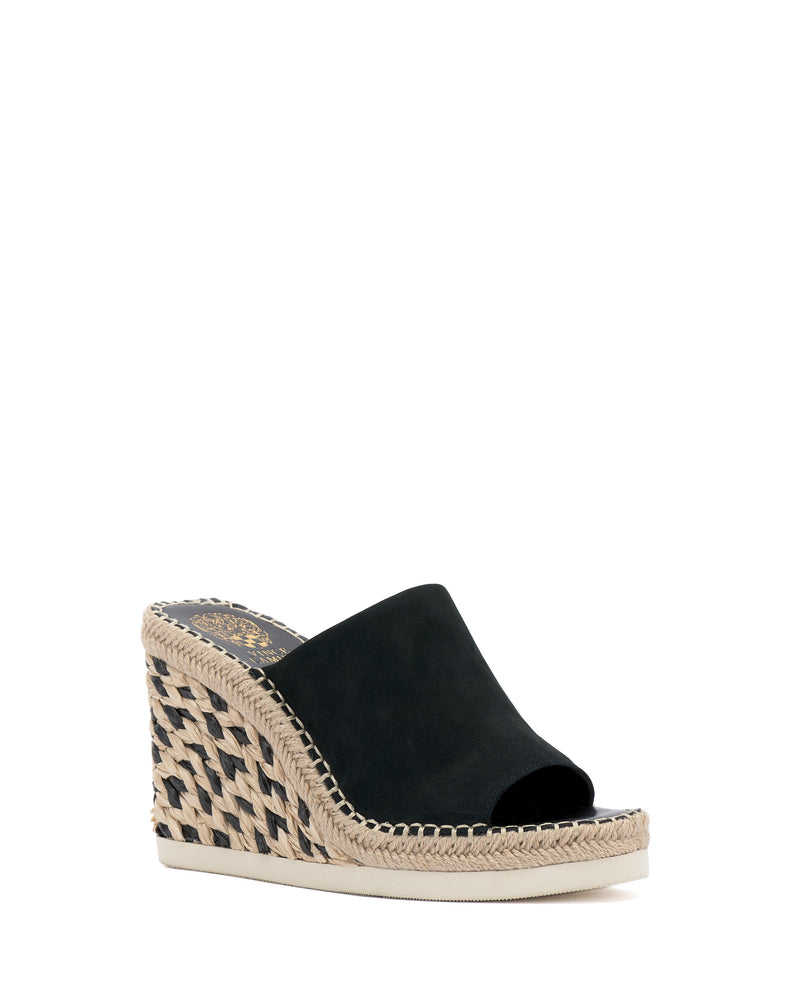 Brissia Wedge Mule - Black - Vince Camuto