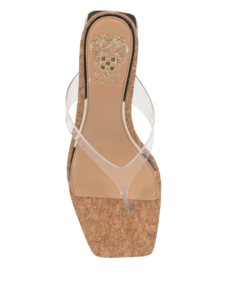 Cianna Wedge Sandal - Clear - Vince Camuto