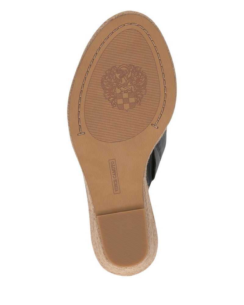 Fisella Espadrille Wedge Sandal - Black - Vince Camuto