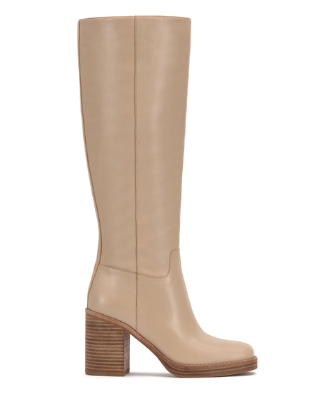Gibi Extra Wide Calf Knee High Boot - Soft Buff - Vince Camuto