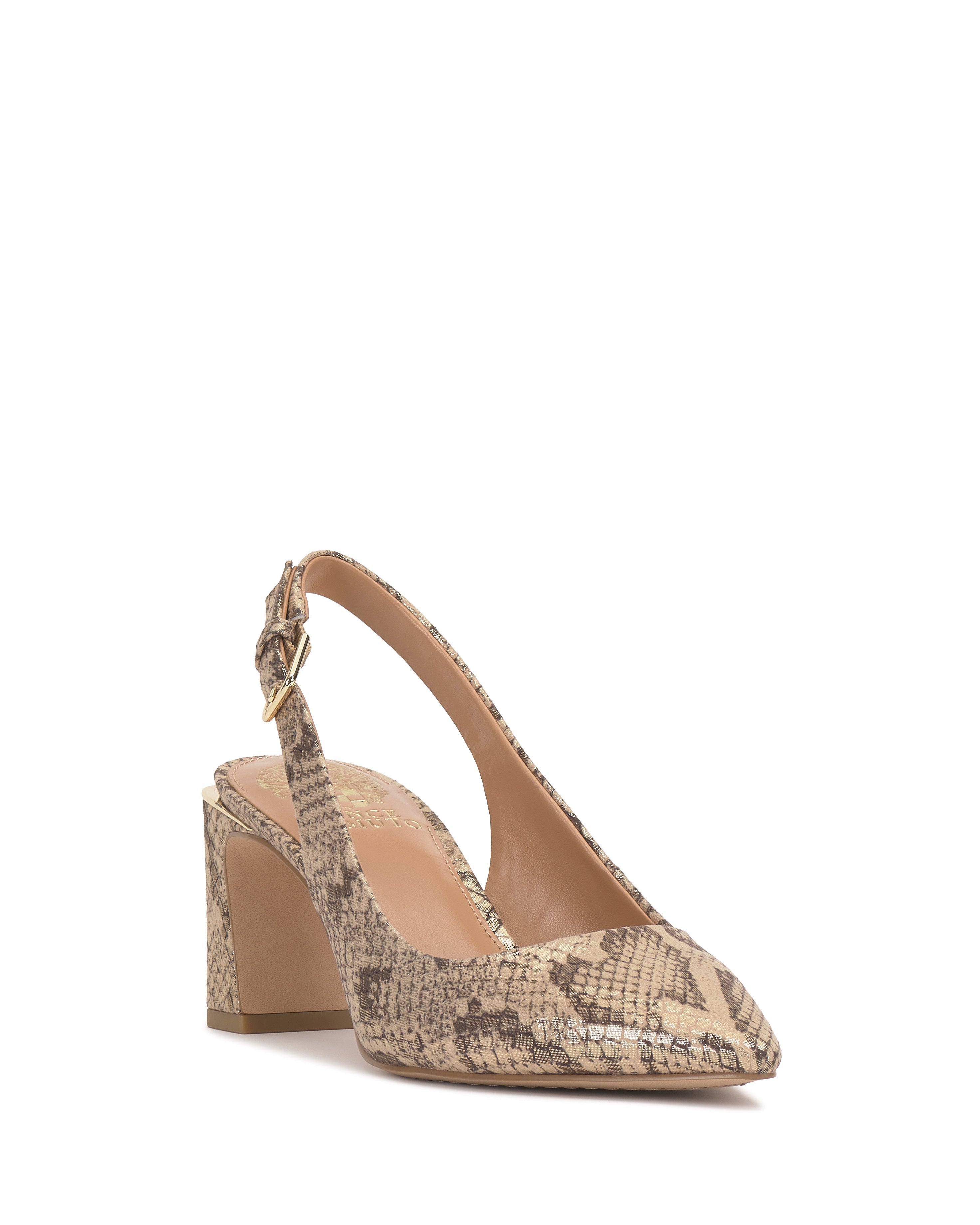 Hamden Buckle Slingback - Natural/Gold - Vince Camuto