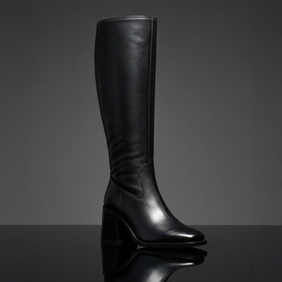 Sangeti Boot in Black under a darklight background