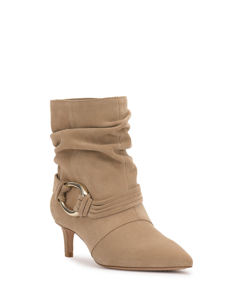 Vince Camuto Women's Gorgan Ankle Bootie - Casual Leather Boots With Stacked Heel