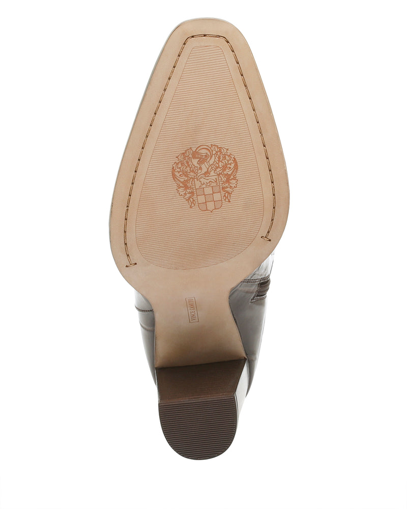 Bottom view of the Vince Camuto Lecheya Extra Wide Calf Knee High Boot, showing the textured sole and block heel.