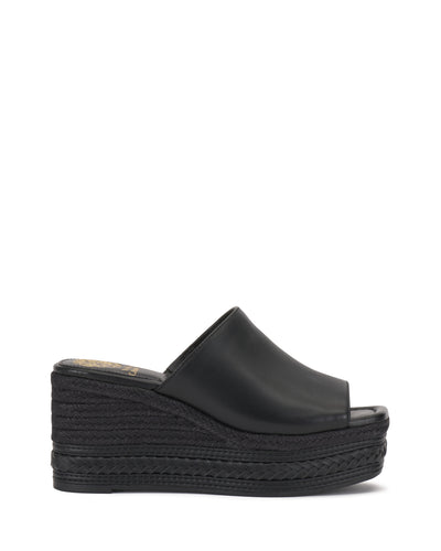 Lierna Espadrille Wedge Sandal - Black - Vince Camuto