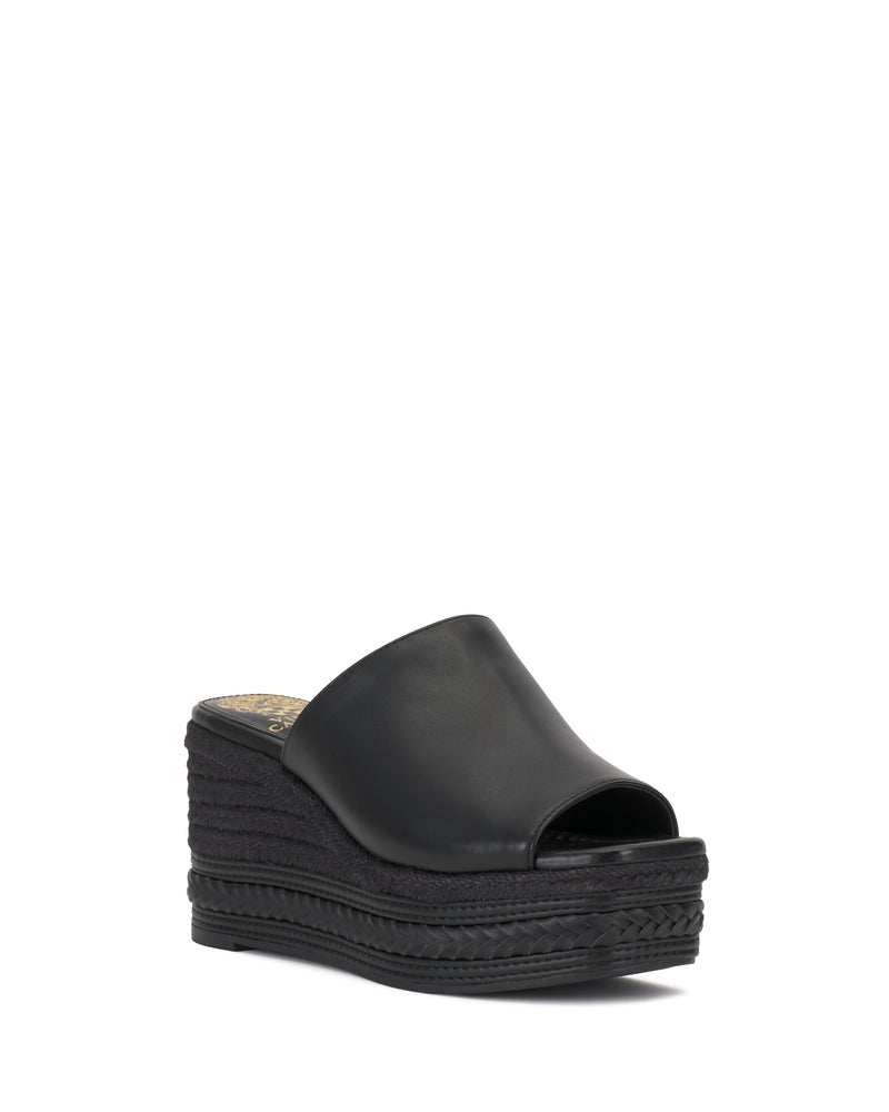 Lierna Espadrille Wedge Sandal - Black - Vince Camuto