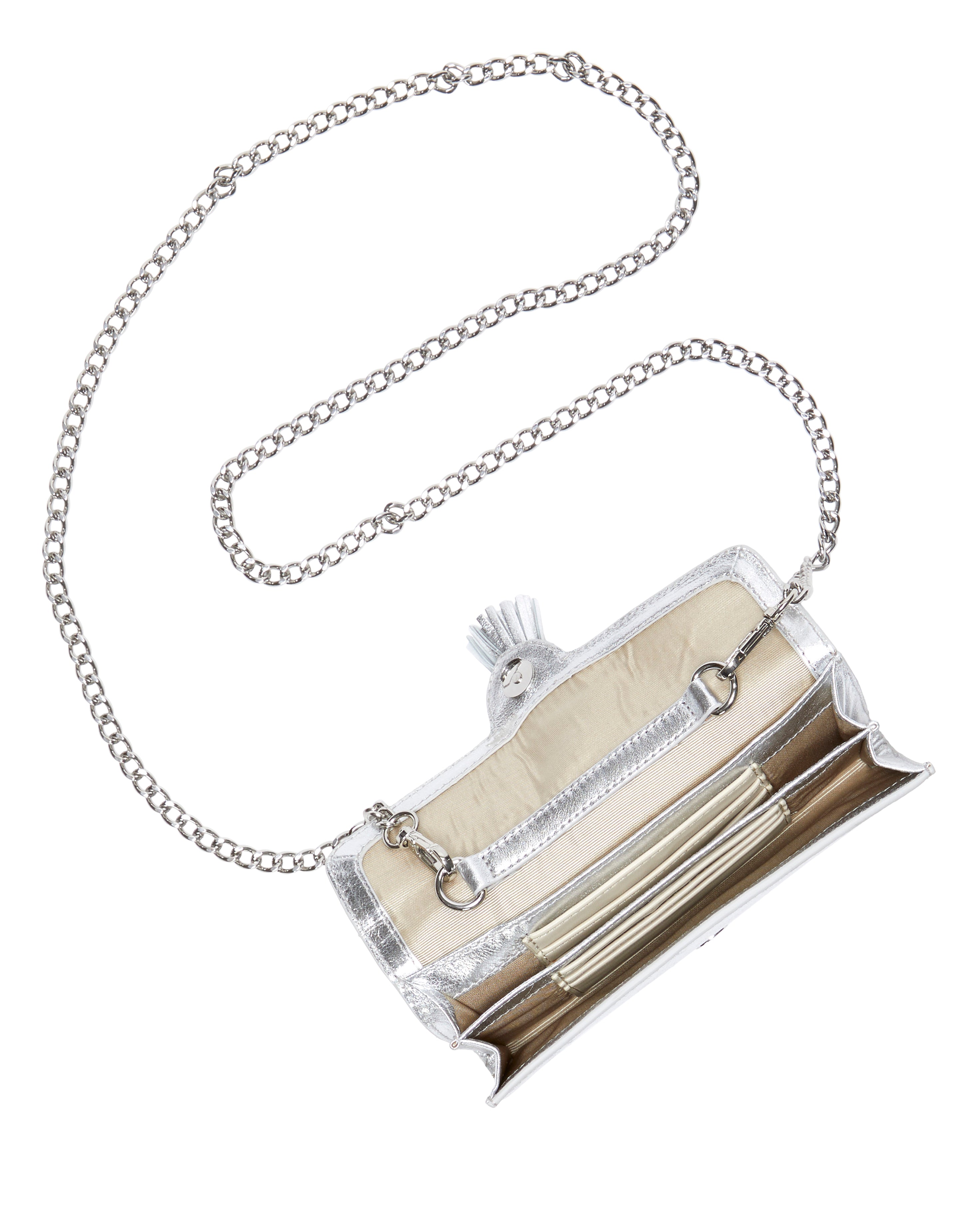 Maecy Wallet on a Chain Silver - Vince Camuto